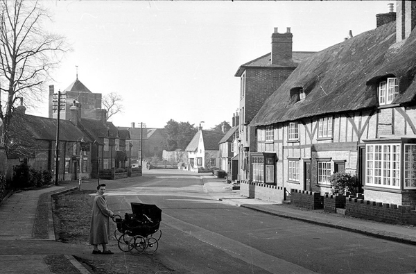 Woman with pram in Horn Street